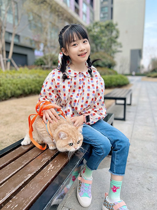 马拉丁童装2023春夏季蓝色长裤