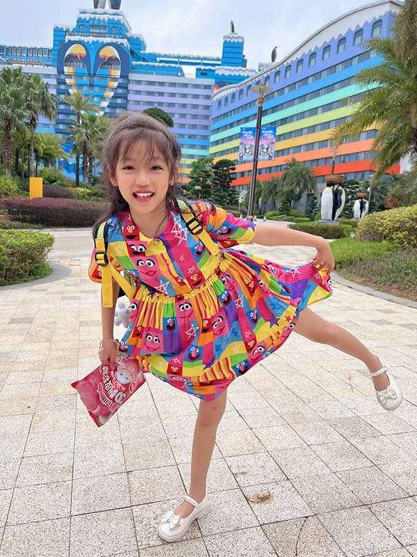 马拉丁童装2023春夏季粉色衬衫裙