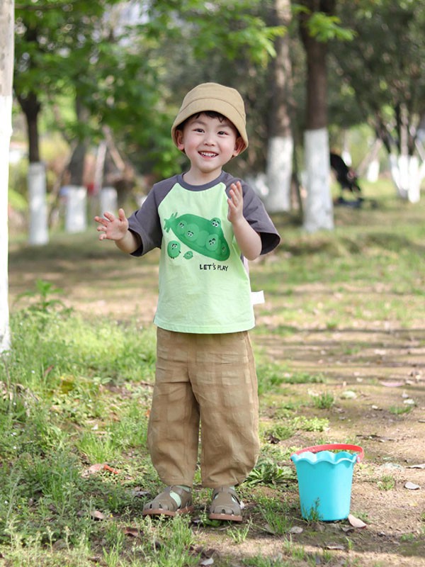 马拉丁童装2023春夏季卡其色阔腿裤