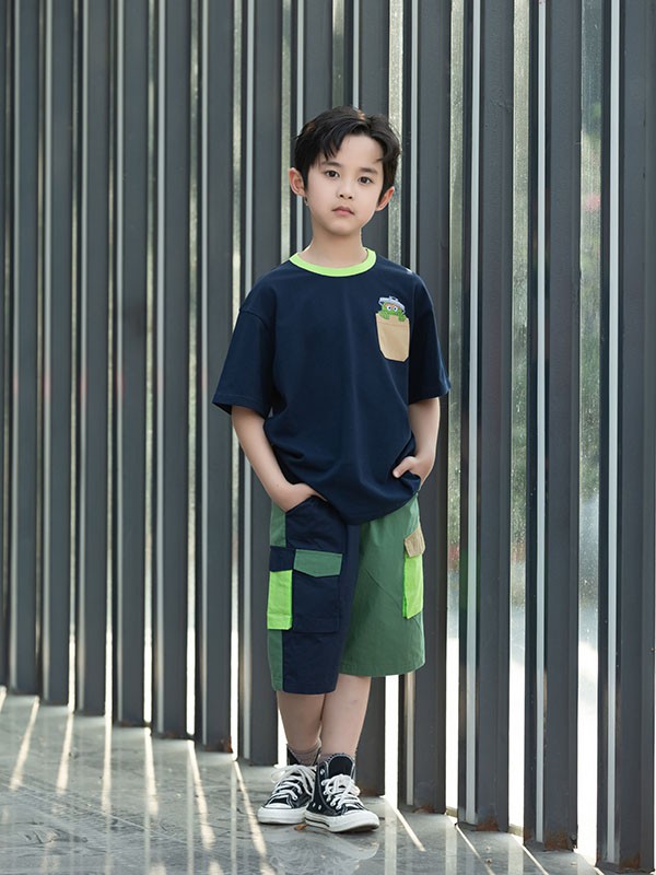 马拉丁童装2023春夏季黑色T恤