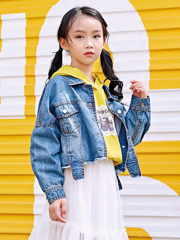 嗒嘀嗒童装2023春夏季黄色卫衣