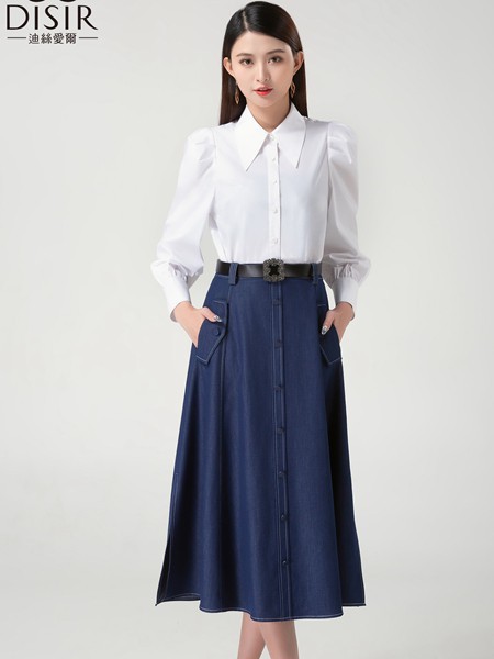 迪丝爱尔2023春夏季白色衬衫裙