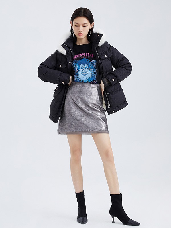 曼娅奴女装2022春夏季灰色短裙