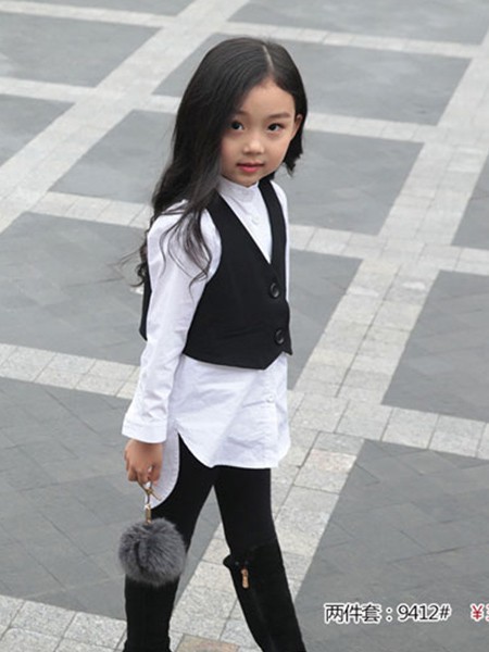 米芝儿童装2022秋冬季白色衬衫