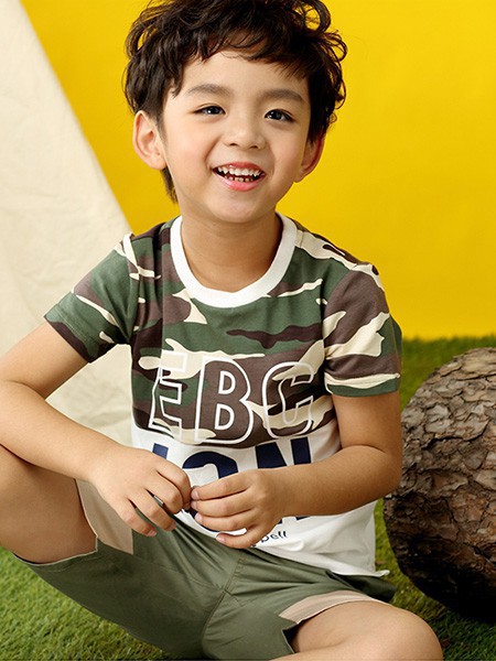 吉象贝儿童装2023春夏季绿色短裙