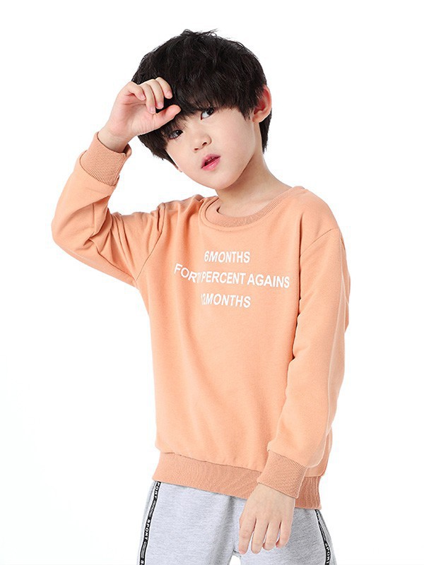 吉象贝儿童装2023春夏季橙色T恤