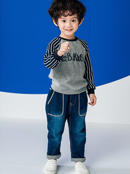 吉象贝儿童装2023春夏季藏蓝色长裤