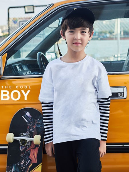 一休童装2023春夏季白色T恤