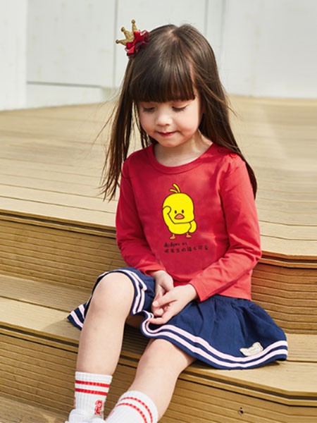 一休童装2023春夏季红色T恤