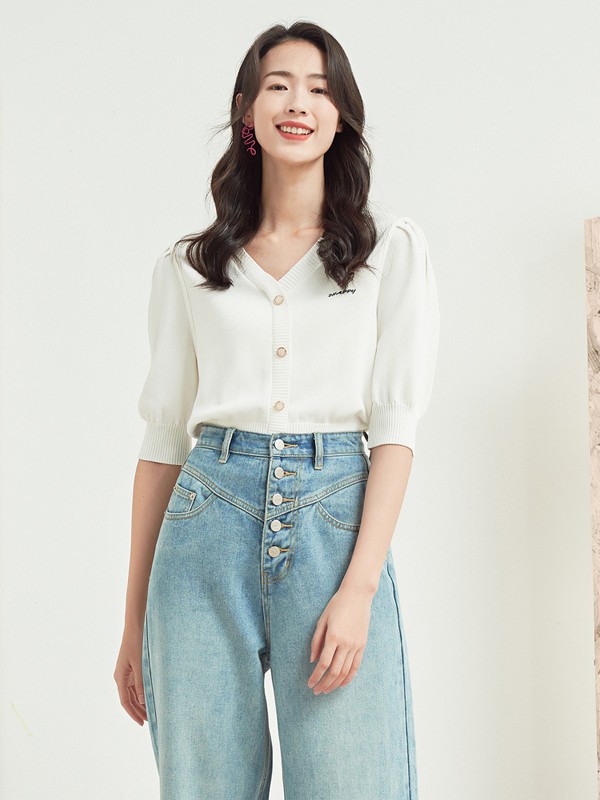 海贝女装2023春夏季白色衬衫