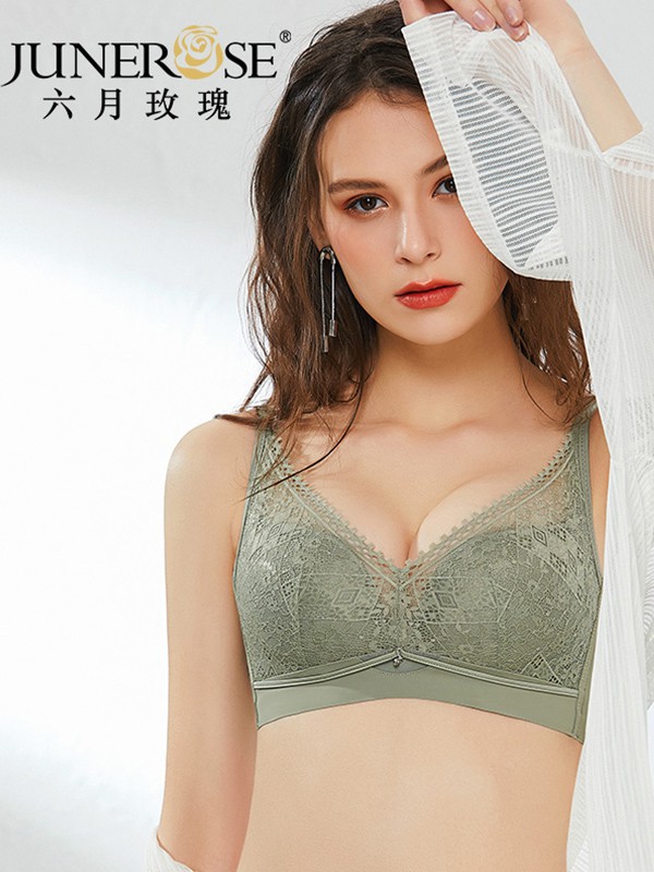 六月玫瑰内衣2023春夏季绿色时尚内衣