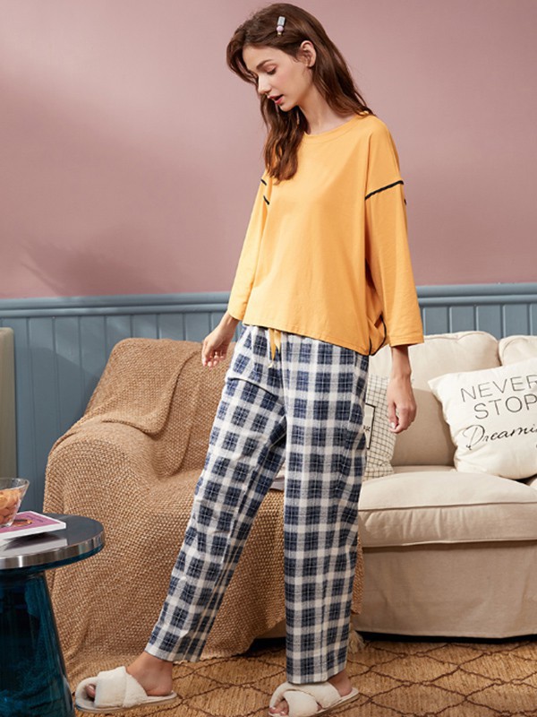 安之伴内衣2023春夏季黄色家居服