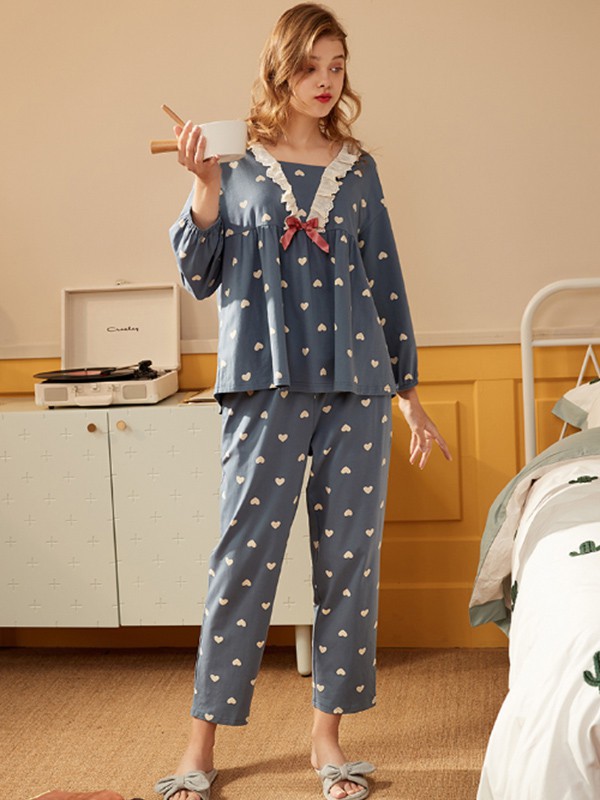 安之伴内衣2023春夏季蓝色家居服