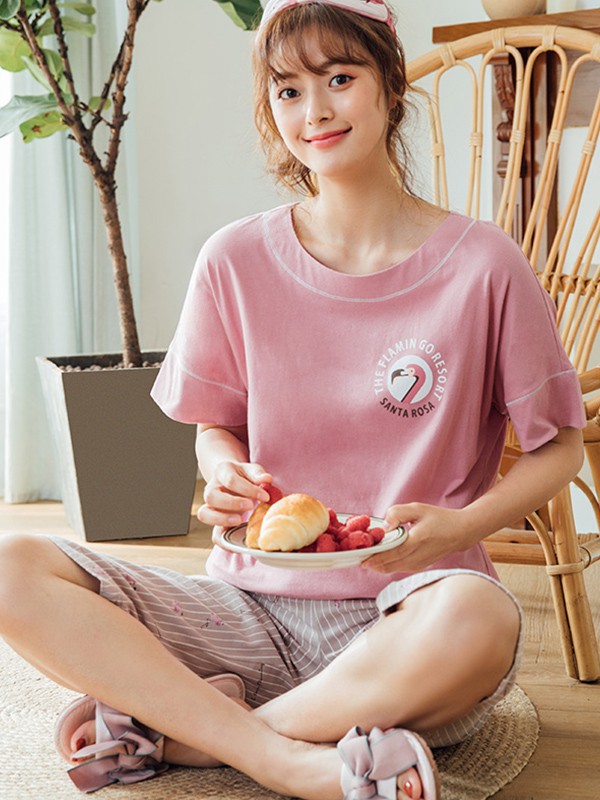 富妮来2023春夏季粉色家居服