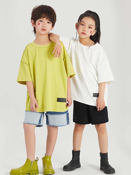 哪吒潮孩童装2023夏季黄色T恤