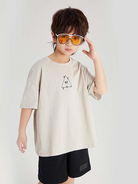 哪吒潮孩童装2023夏季白色T恤