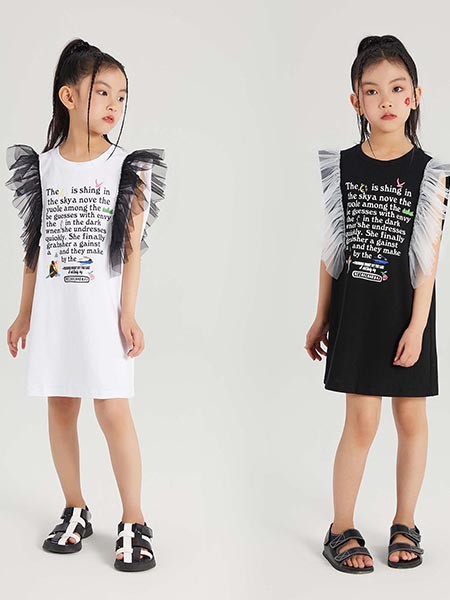 哪吒潮孩童装2023夏季白色套装