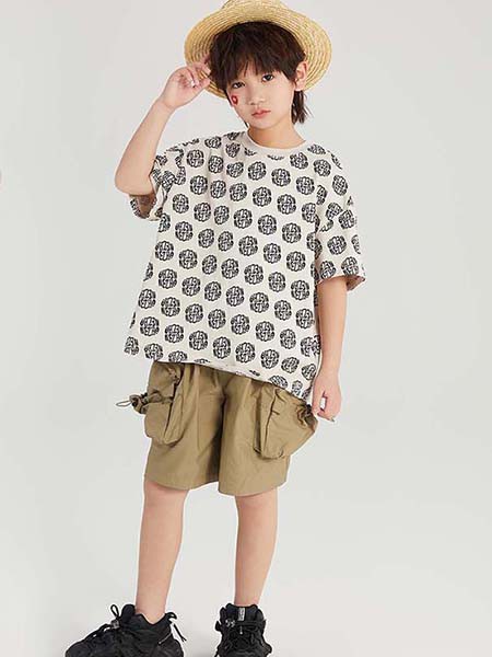 哪吒潮孩童装2023夏季拼色T恤