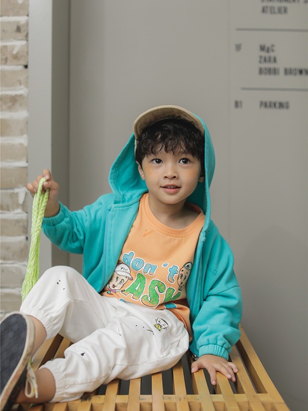 大头儿子小头爸爸童装2023春夏季白色长裤