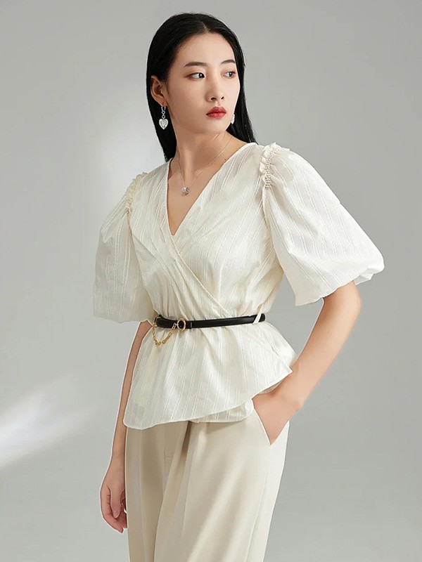 DD女装2023春夏季白色衬衫