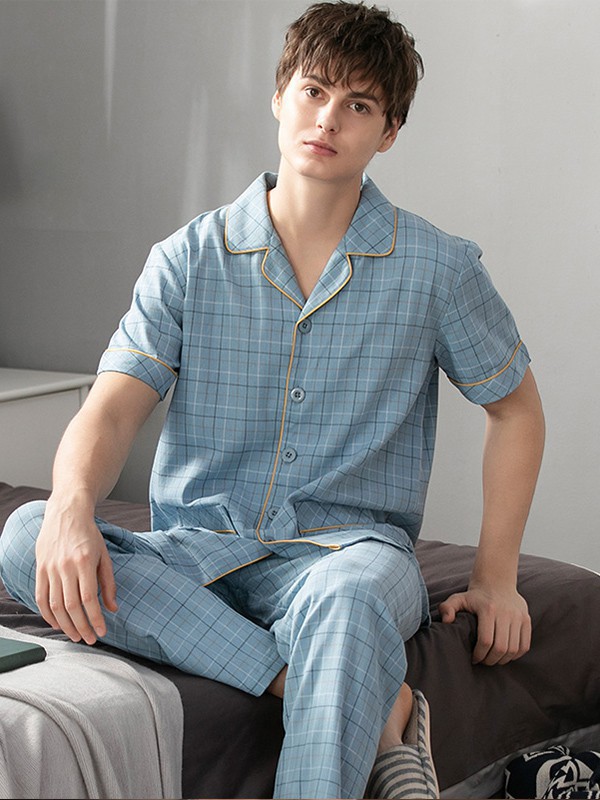 韩彩内衣2023春夏季蓝色家居服