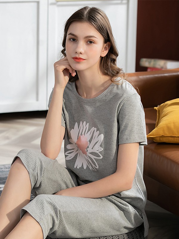 韩彩内衣2023春夏季灰色家居服