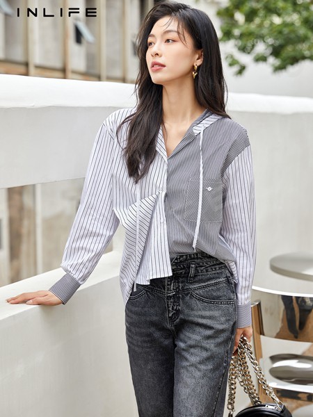 伊纳芙女装2023春夏季黑色长裤