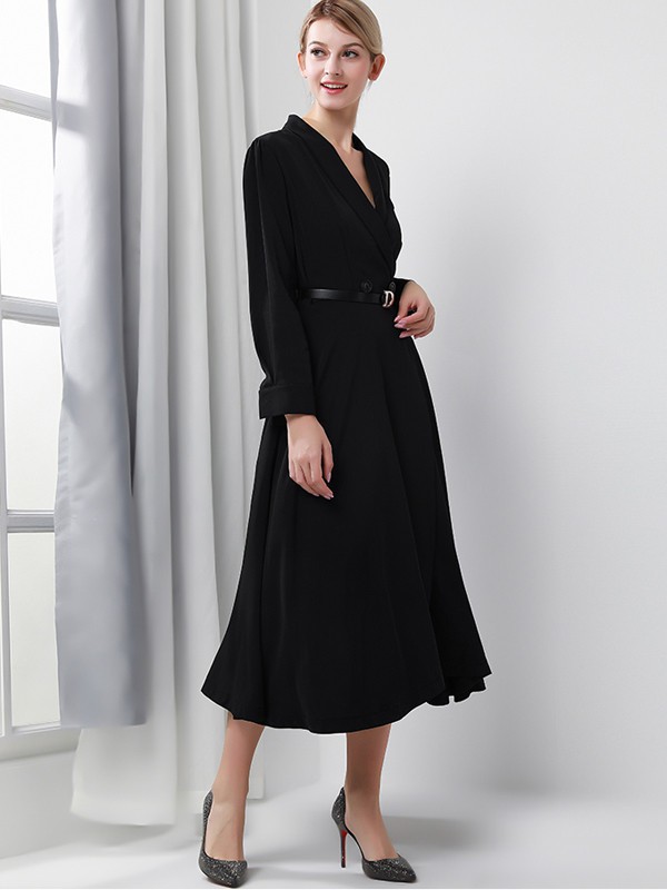 施华布朗女装2023春夏季黑色连衣裙