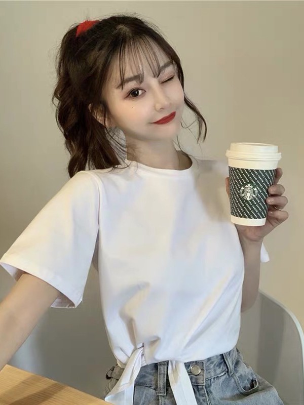 代尔缔诗女装2023春夏季白色T恤