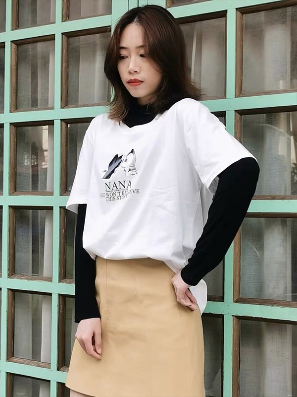 代尔缔诗2023春夏季白色T恤