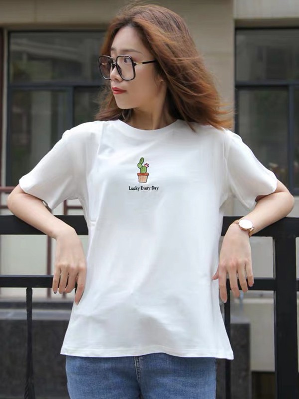 代尔缔诗2023春夏季白色T恤