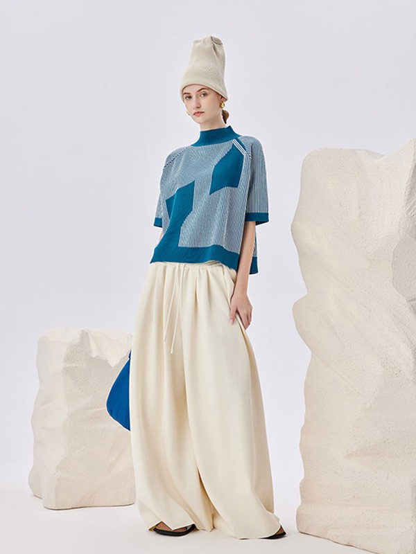 容子木女装2023春夏季白色阔腿裤