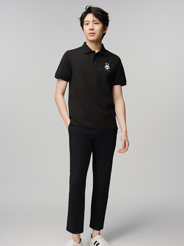 MOST姆氏德男装2023春夏季黑色polo衫