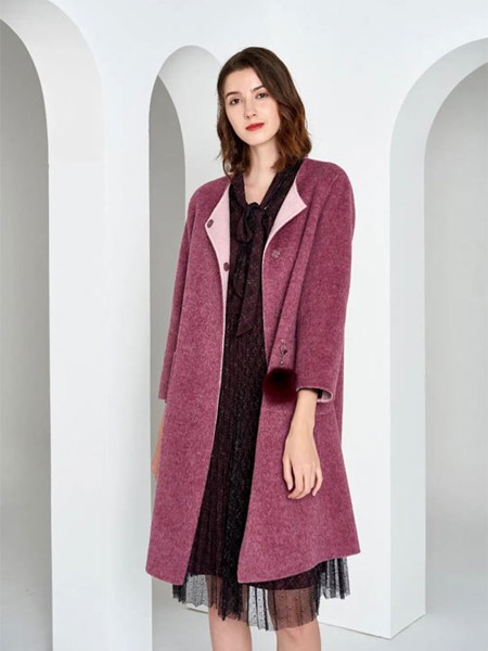 衣莎美诺女装2023春夏季紫色大衣