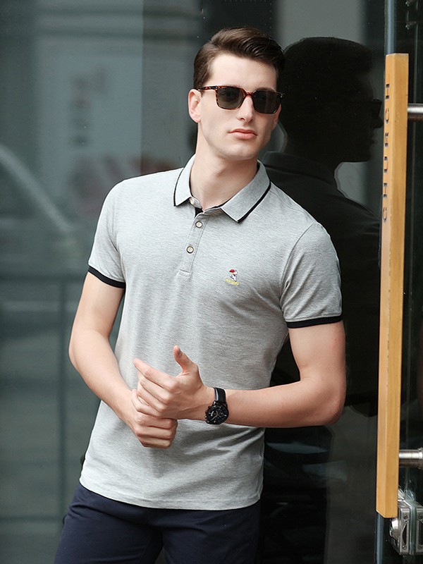 啄木鸟2023春夏季灰色polo衫