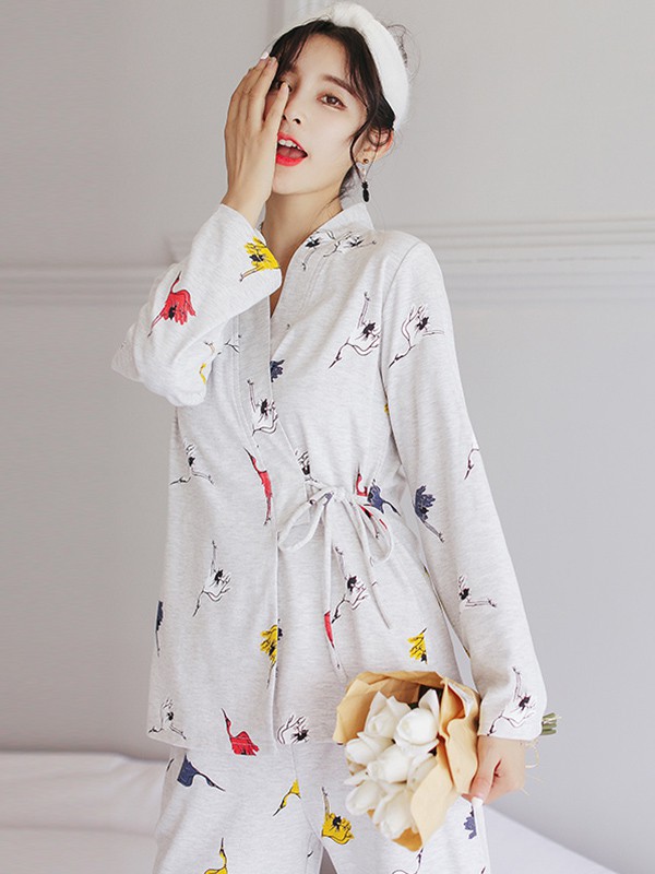 玉茄子2023春夏季白色家居服