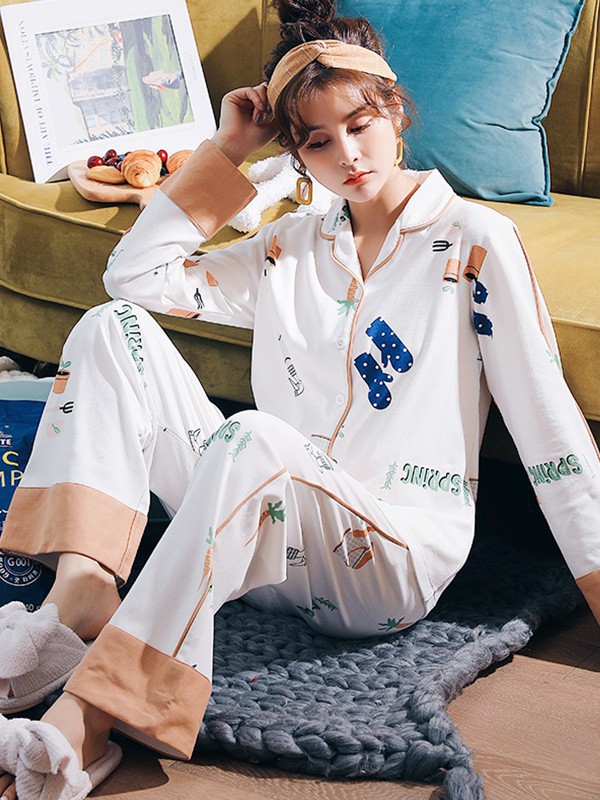 玉茄子2023春夏季白色家居服