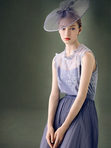 欧柏兰奴女装2023春夏季紫色背心