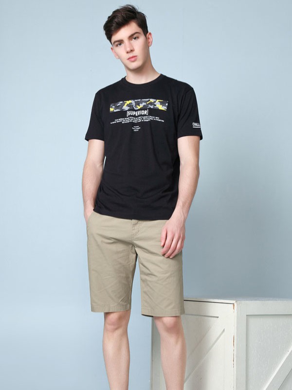 堡狮龙休闲装2023春夏季黑色T恤