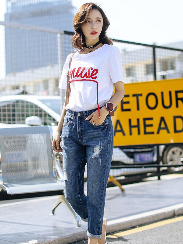 艾夫斯休闲装2023春夏季白色T恤