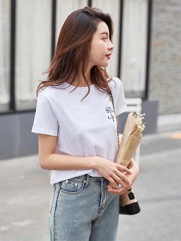 艾夫斯休闲装2023春夏季白色T恤