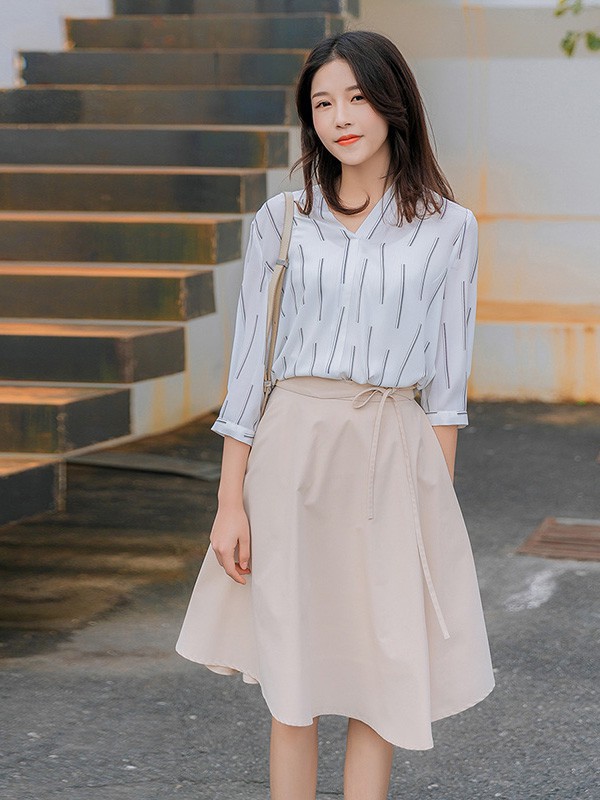 艾夫斯休闲装2023春夏季白色衬衫