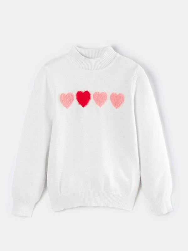 泡泡噜童装2022秋冬季白色毛衣