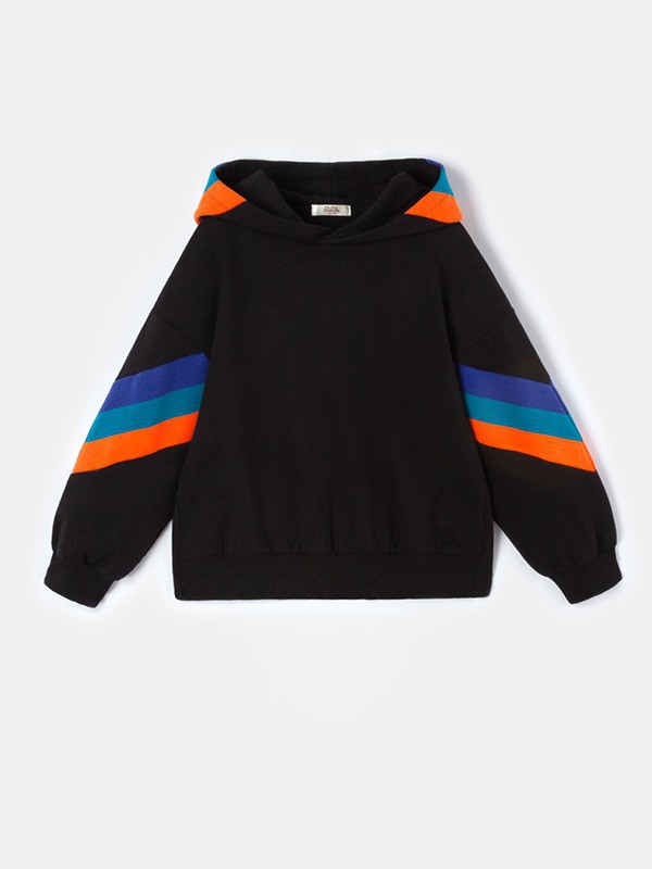 泡泡噜童装2022秋冬季黑色卫衣