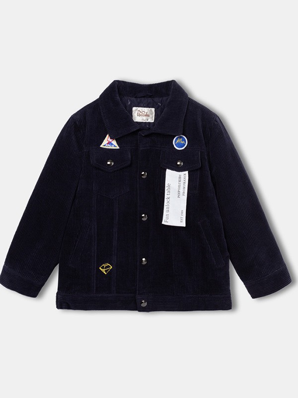 泡泡噜童装2022秋冬季黑色大衣