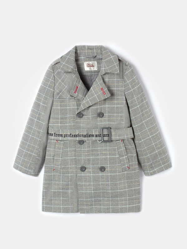 泡泡噜童装2022秋冬季灰色大衣