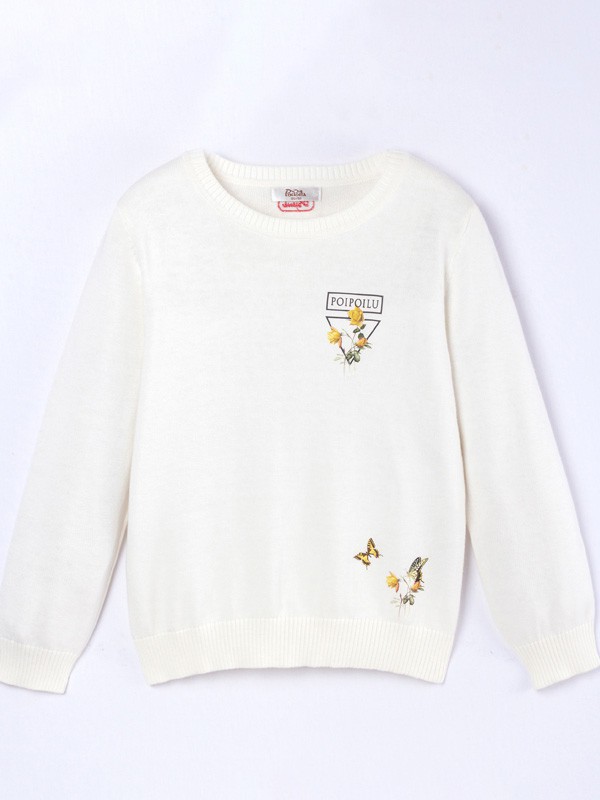 泡泡噜童装2022秋冬季白色T恤