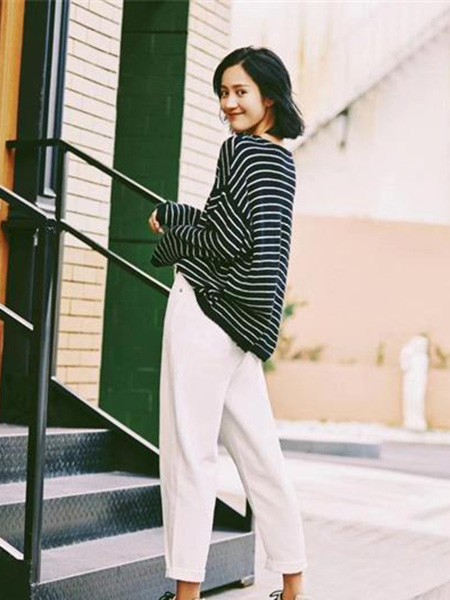 乔娜安达女装2023春夏季白色长裤