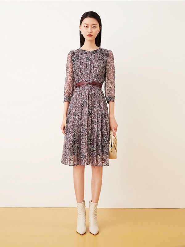 敦奴2023春夏季灰色连衣裙