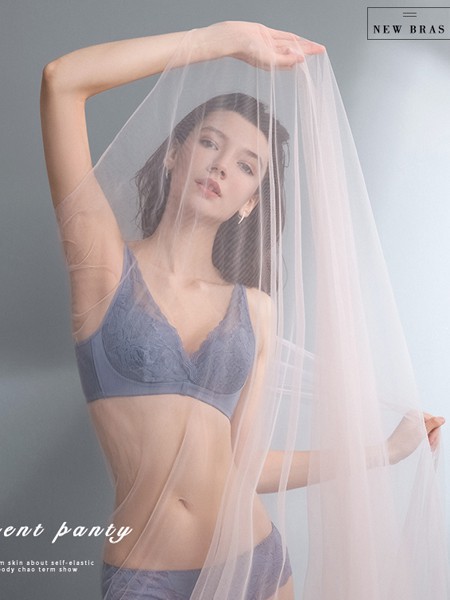 桃花季内衣2023春夏季蓝色时尚内衣